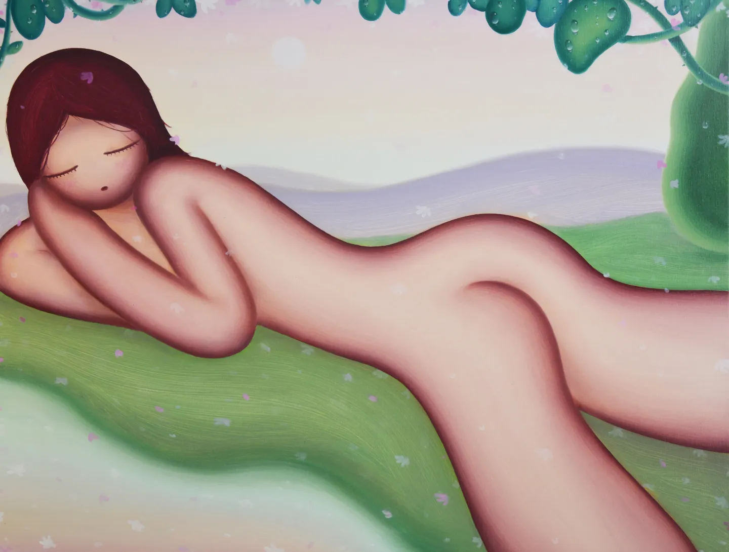 Reclining nude from the back — Oil on linen, 116 × 89 cm, 2025
